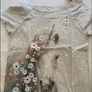 NWT Justice unicorn girls tee